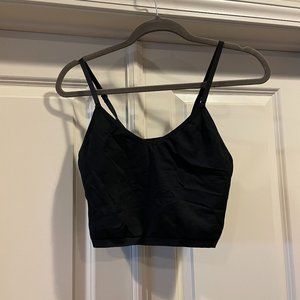 Black Large Long Sports Bra